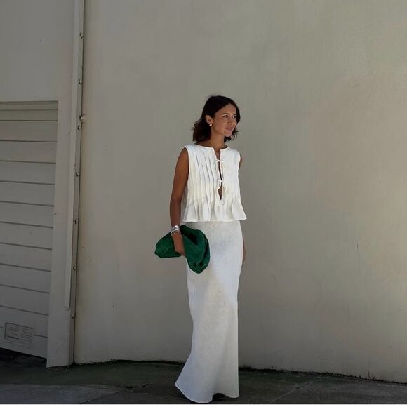 NWT VRG GRL Valeria Linen Top White - Picture 5 of 16